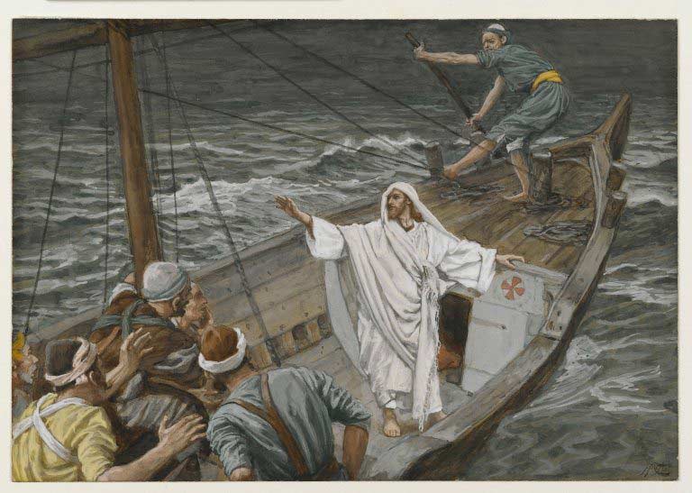 Исус се качи в една лодка и учениците му го