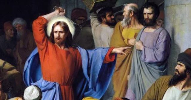 Исус гони търговците от храма
