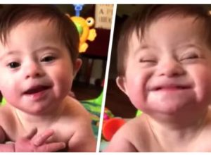 Момиченце със синдром на Даун се усмихва за пръв път на майката, която го е осиновила (видео)
